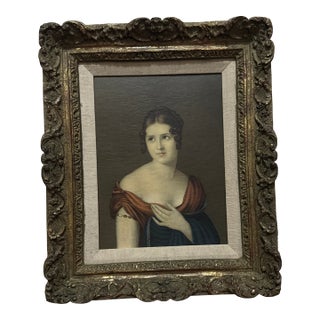 1960s "The Beautiful Greek": Marie Pauline Bonaparte Print on Board Framed Reproduction For Sale