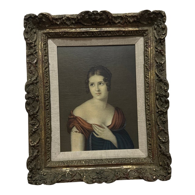 1960s "The Beautiful Greek": Marie Pauline Bonaparte Print on Board Framed Reproduction For Sale