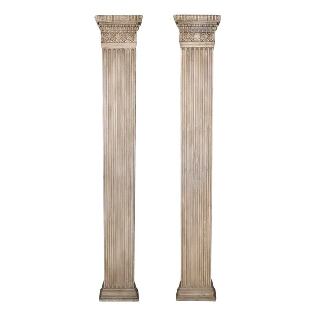 A Pair of Painted and Fluted Pilasters For Sale