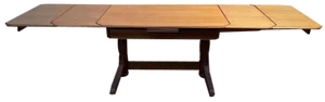 Oak Dining Table with Integrated Extensions