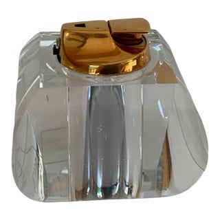 MCM Mid Century Modern Vintage 1970s Feliceantonio Botta Lucite Table Lighter – Ronson Varaflame Italy 1970s For Sale