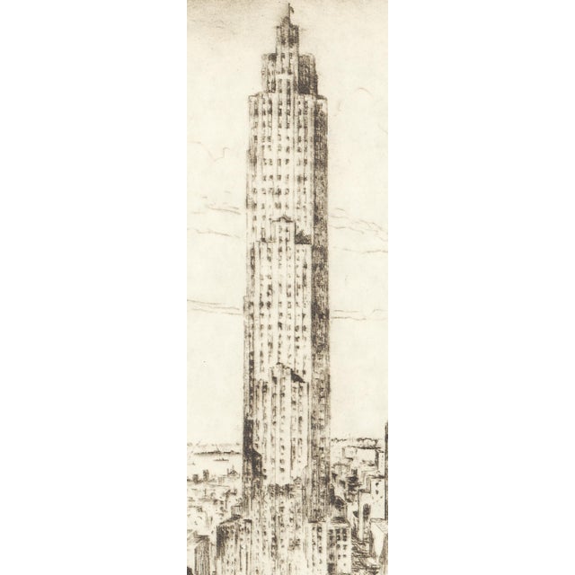 Realism "Radio City" (30 Rock) 1939 New York Etching by Anton Schutz For Sale - Image 3 of 7