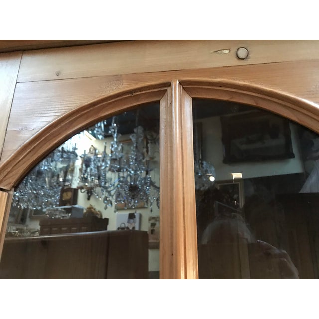 Light Yellow Large Bookcase with Glass Fronts, 1930s For Sale - Image 8 of 18