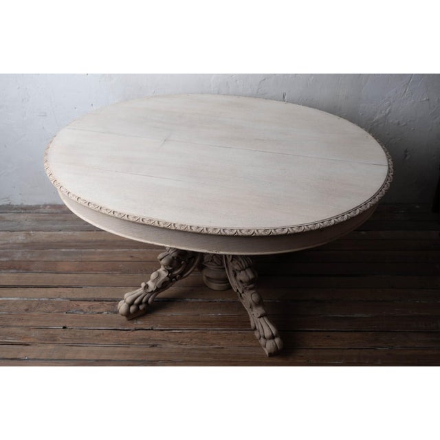 Carved Oak Oval Table, Lion Mask Pedestal, France, 19th Century For Sale - Image 9 of 14