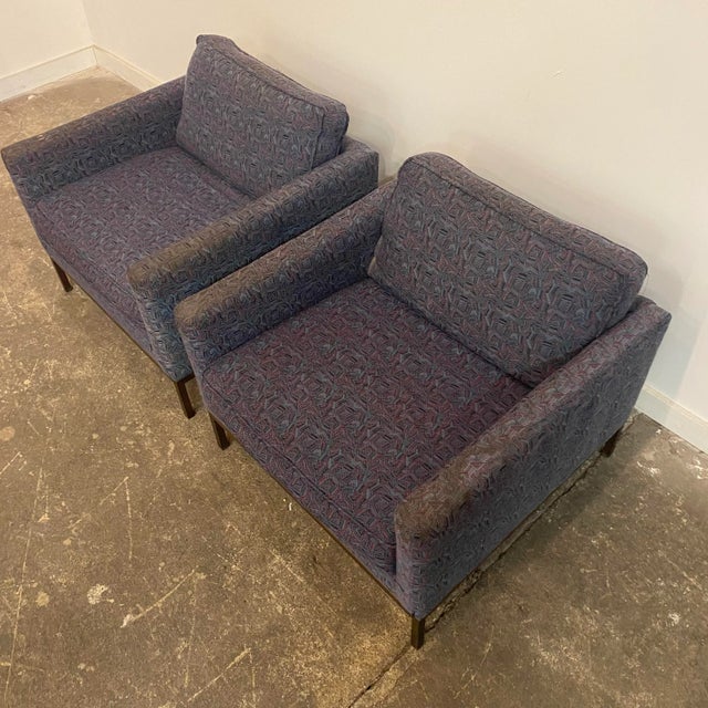 Mid-Century Modern Mid-Century Modern Club Chairs Attributed to Florence Knoll With Bronze Legs For Sale - Image 3 of 12