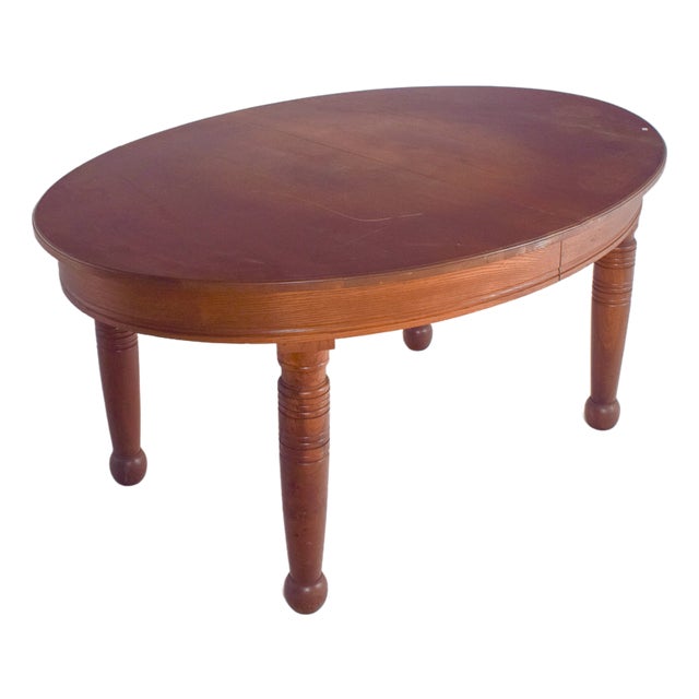 Danish Oval Oak Dining Table, 1950s For Sale
