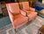 Design Plus Gallery presents a Pair of Rose Pink Lounge Chairs by Patricia Edwards, Nob Hill. The chairs offer you a...