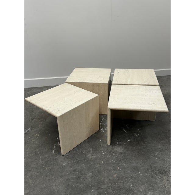 Every piece measures 50x50x42cm high. Together 100x100x42cm high This impressive vintage coffee table from Italy consists...
