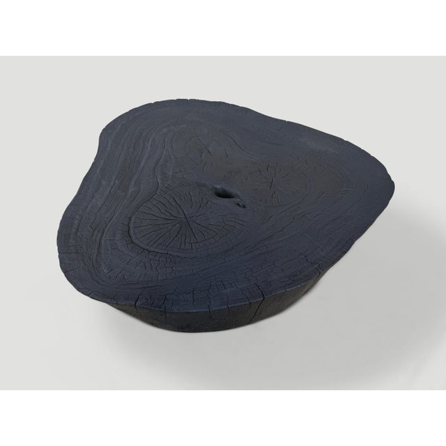 Black Andrianna Shamaris Amorphous Single Slab Mid Century Modern Coffee Table For Sale - Image 8 of 18