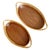 Vintage 1970s Nesting Oblong Wood Mango Bowl With Rattan Trim - Set of 2 For Sale - Image 4 of 5
