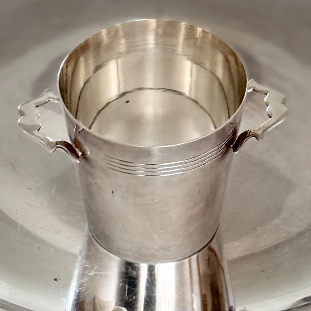Vintage 1940s English Silver Plate Tabletop Individual Wine Chiller For Sale - Image 11 of 11