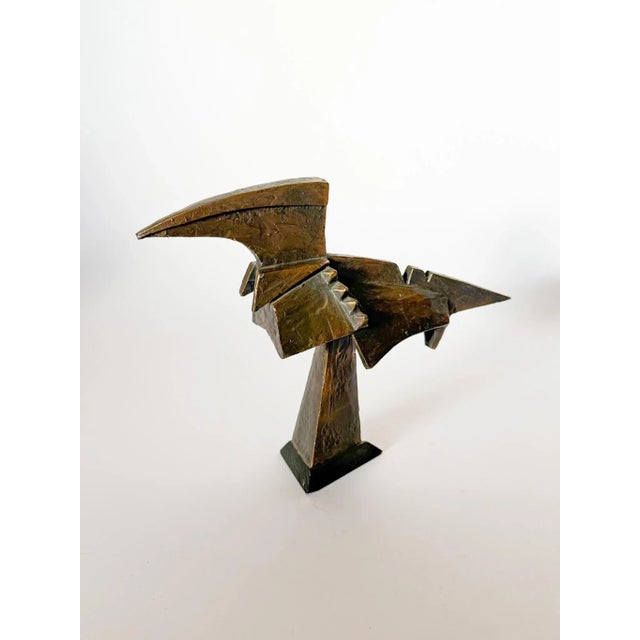 Bronze Wilbert Verhelst (American, 1923–2012), Brutalist Abstract Cast Bronze Sculpture, "The Hunter," Signed and Dated 1978 For Sale - Image 8 of 13