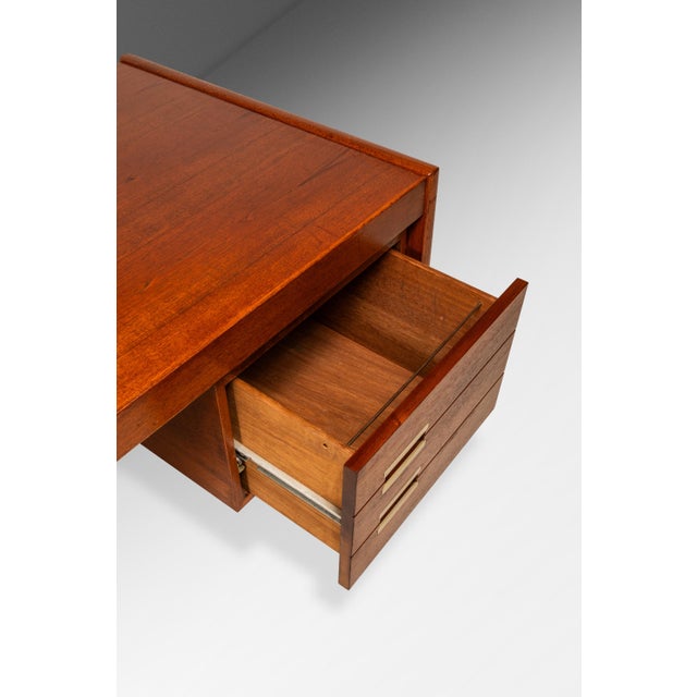 Danish Mid-Century Modern "Floating" Executive Desk in Teak by Dyrlund, Denmark, C. 1960s For Sale - Image 15 of 18
