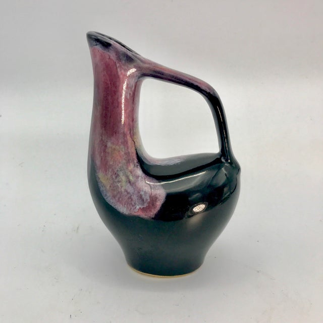 Mid-Century Modern Mid-Century California Pottery Modern Drip Glaze Pitcher For Sale - Image 3 of 7