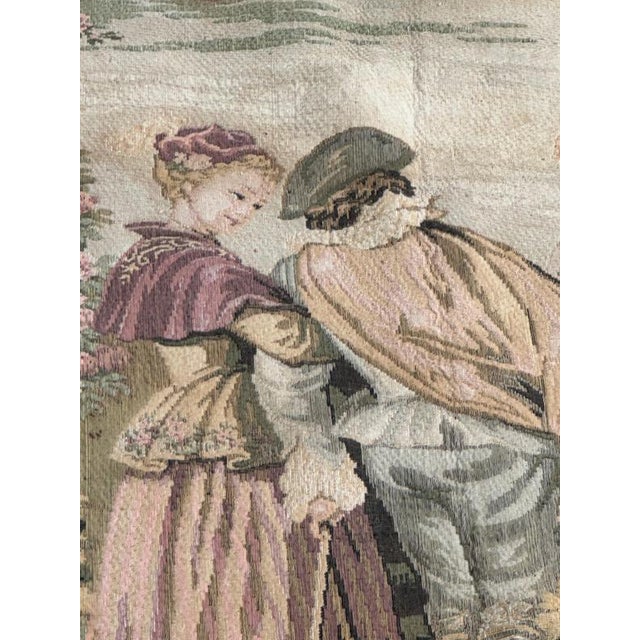 Mid-Century French Jacquard Tapestry with Embarkation for Cythera Motif in the style of Aubusson, 1950s For Sale - Image 15 of 18