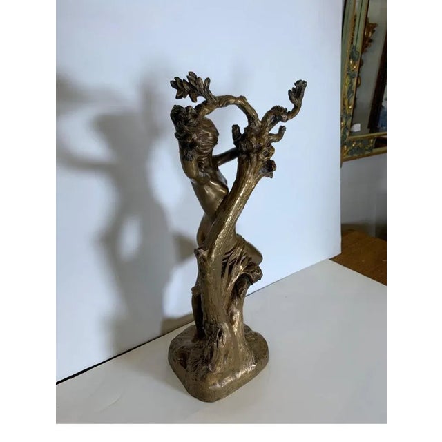 Late 19th Century Late 19th Century Antique French Bronze Art Nouveau Nude Sculpture For Sale - Image 5 of 8