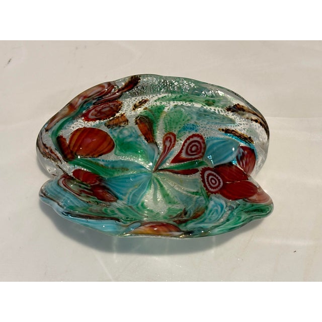 Glass Vintage Art Glass Confetti Bowl Italy For Sale - Image 7 of 11