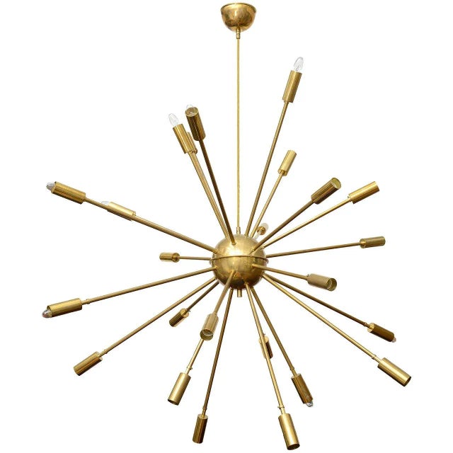 Stilnovo 24 Arm Brass Sputnik Chandelier For Sale - Image 10 of 10