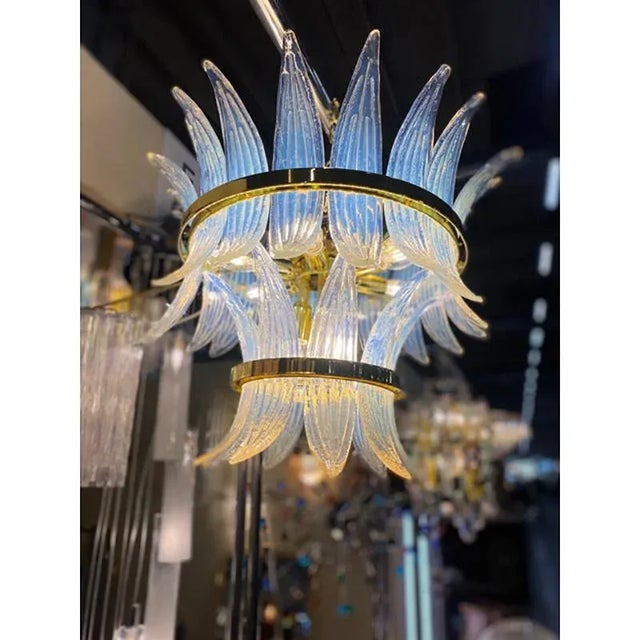 Belt Opalino Palmette Murano Glass Chandelier by Simoeng For Sale - Image 6 of 12
