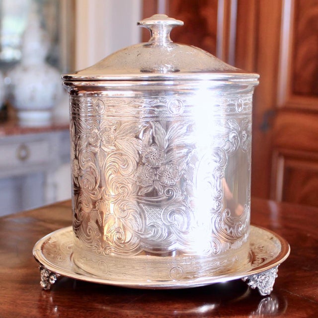 Mid 20th Century English Vintage Silver Plate on Nickel Biscuit Box For Sale - Image 5 of 10