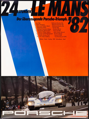 24 Hours of Le Mans Porsche Poster, 1982