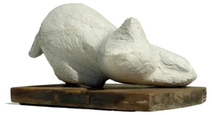 Italian Sculpture of Cat by Gino Cosentino for Litoceramica Piccinelli, 1930