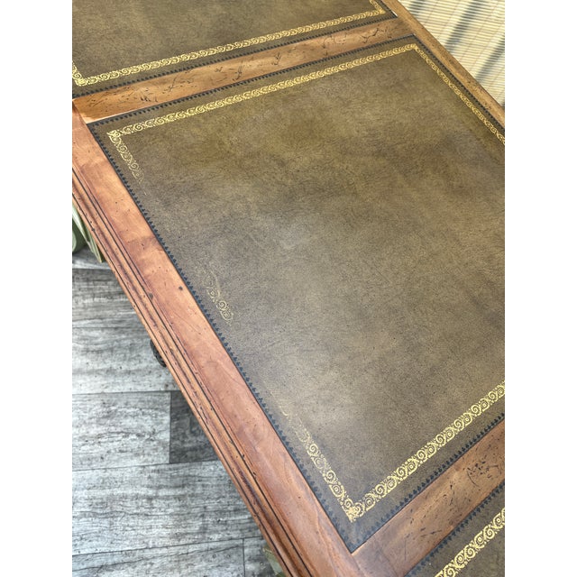 French Provincial Style Leather Top Writing Desk by Sligh Furniture. Circa 1960s. For Sale - Image 17 of 18