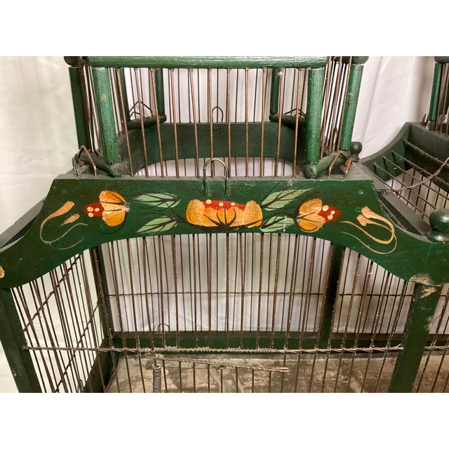 Mid 20th Century Vintage Folk Art Painted Double Dome Bird House For Sale - Image 5 of 11