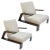 Custom Walnut Mid-Century Style Armchairs in Beige Boucle - a Pair For Sale - Image 10 of 10