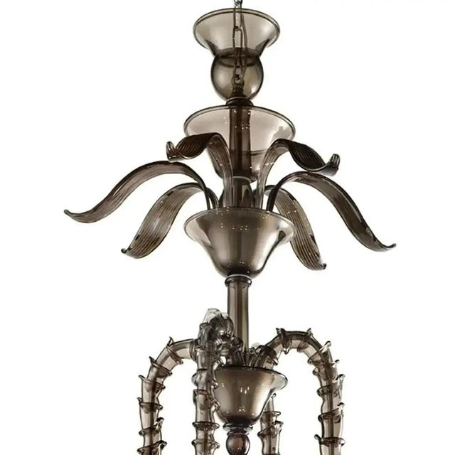 Early 21st Century Smoked Murano Glass Chandelier by Simoeng For Sale - Image 5 of 8