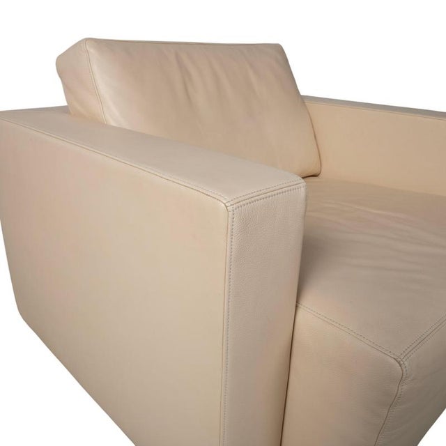 Leather Nelson Armchair in Cream Beige from Walter Knoll For Sale - Image 5 of 14