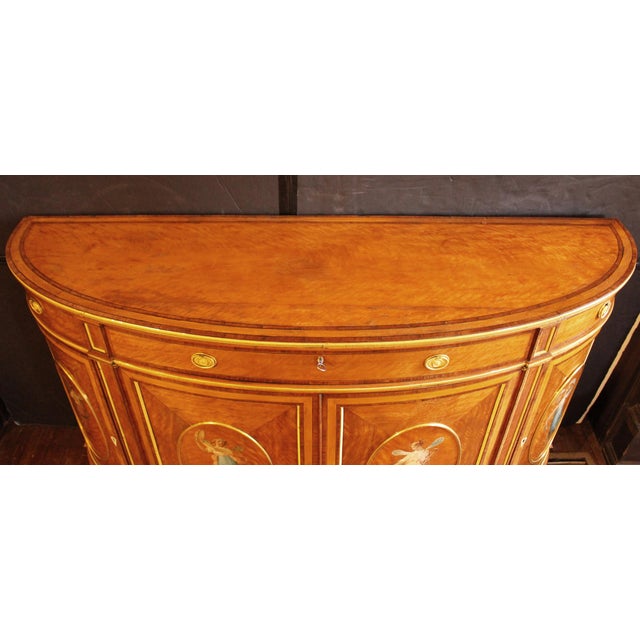 Early 20th Century French Neoclassical Style Demilune Cabinet Commode For Sale - Image 15 of 18