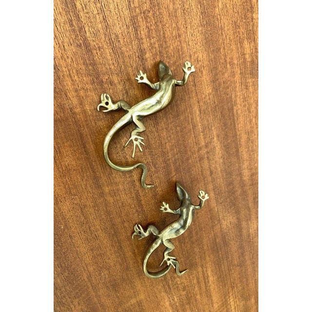 Mid-Century Brass Lizard Wall Coat Hooks, 1950s, Set of 2 For Sale - Image 12 of 18