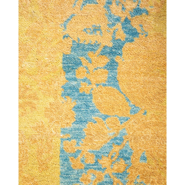 Traditional Mogul, One-of-a-Kind Hand-Knotted Area Rug - Green, 4' 1" x 5' 10" For Sale - Image 3 of 8