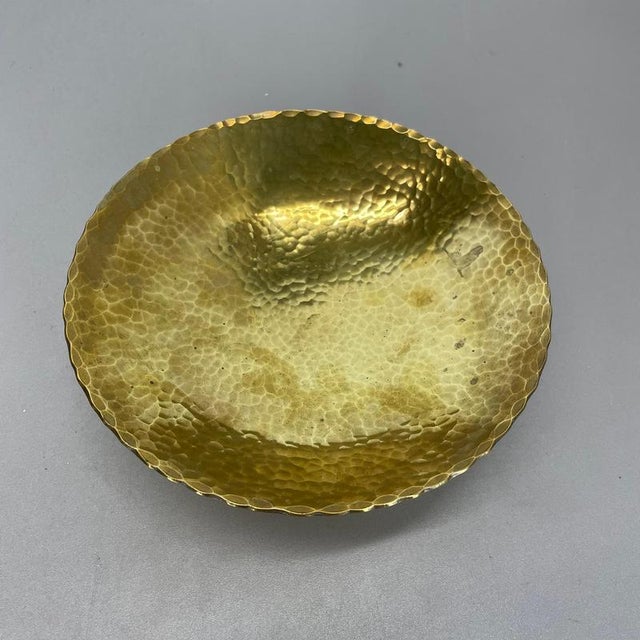 Vintage Brass Handmade Shell Plate, Germany, 1950s For Sale - Image 9 of 17