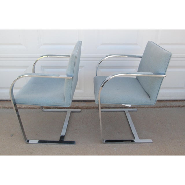 Metal Late 20th Century 2 Ludwig Mies Van Der Rohe Flat Arm Brno Chairs Gordon International For Sale - Image 7 of 15