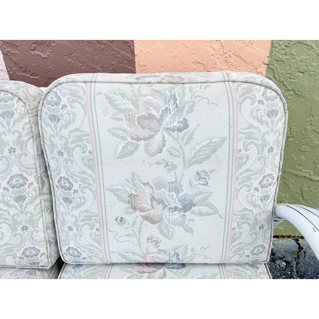 Mid 20th Century Palm Beach Regency Painted Rattan Sofa For Sale - Image 5 of 12