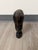 1960s Hand‑Carved Ebony Wood Bust on Ribbed Pedestal Base For Sale - Image 6 of 11