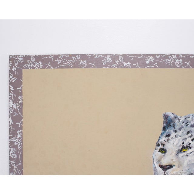 Ira Yeager 20th C. Snow Leopard Oil Canvas Painting 6 Ft For Sale In Sacramento - Image 6 of 18