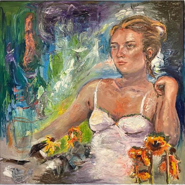 Wood "Missing You", Large Art, Original Oil Paintings, by Van Ness For Sale - Image 7 of 7
