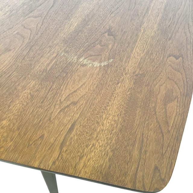 Mid-Century Walnut Extension Dining Table, Sculpted Base For Sale - Image 12 of 18