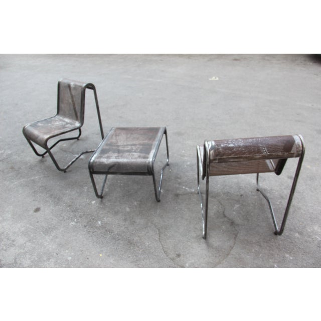 Minimalist Industrial Living Room Set, 1950s, Set of 3 For Sale - Image 9 of 18