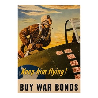 1940s Georges Schreiber - Keep Him Flying! Buy War Bonds, Wwii Poster For Sale