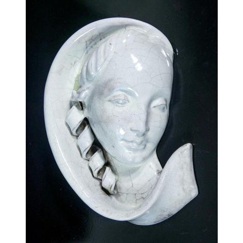 Ceramic Sculpture of Woman's Face by M. Andersen For Sale - Image 9 of 16