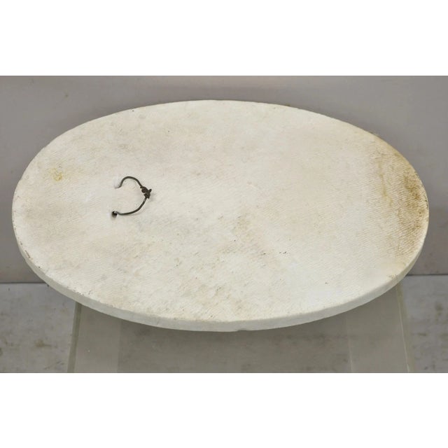 Antique Italian Marble Relief Carved 20" Oval Renaissance Bearded Gentleman Bust For Sale - Image 9 of 10