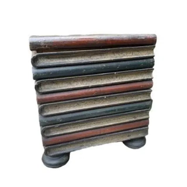 Late 19th Century Side Table Faux Stacked Book Box Painted For Sale - Image 4 of 7