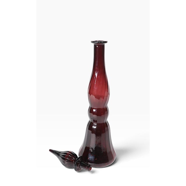Mid 20th Century Mid Century Empoli Rossini Amethyst Glass Genie Bottle Made in Italy C 1950/60's For Sale - Image 5 of 9