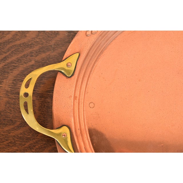Roycroft Style Swedish Arts & Crafts Copper and Brass Handled Tray For Sale In South Bend - Image 6 of 13