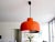 Large Mid-Century Scandinavian Modern Orange Metal Hanging Light, 1960s For Sale - Image 4 of 8