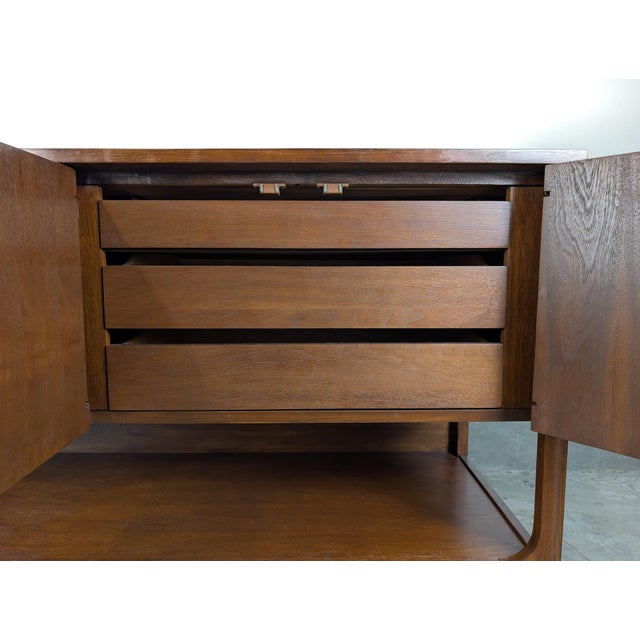 Broyhill Mid Century Modern Walnut Console by Broyhill, Brasilia Collection, C1960s For Sale - Image 4 of 15